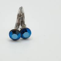 Ohrringe Creolen Stecker Metallic Blue Bild 2