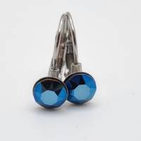 Ohrringe Creolen Stecker Metallic Blue Bild 3