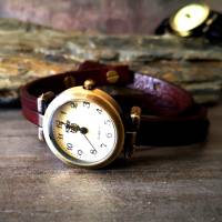 Armbanduhr, Wickeluhr, Uhr, Leder, braun oder schwarz Bild 4