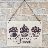 Holzschild "Sweet Cupcake" im Shabby Look Bild 1