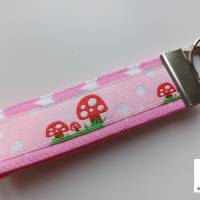 Schlüsselband Schlüsselanhänger Fliegenpilz rosa   #mitLiebegenäht Bild 1