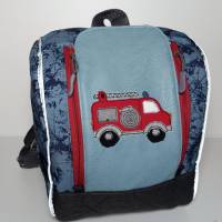 Kinderrucksack für Kindergarten oder Musikbox, im Feuerwehr Look, Personalisierung möglich Bild 1