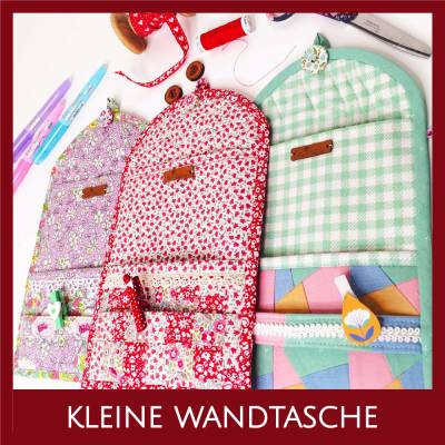 kleine Wandtasche für den Schreibtisch und an der Nähmaschine mit Notizleiste und 2 Fächern - Schnittmuster
