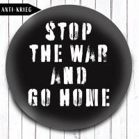 Charity Magnet Stop the War and go Home in schwarz Bild 4