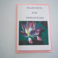 Geburtstagskarte, Klappkarte zum Geburtstag mit Kuvert, "Alles Gute zum Geburtstag", Postkarte, Magnolienblüte, Bild 1
