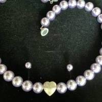 Traumhaft schöne handgefertigte Perlenkette mit Echt Silber Herz,moderne Perlenkette,Halskette mit Herz,Perlenschmuck, Bild 1
