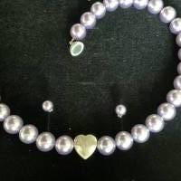 Traumhaft schöne handgefertigte Perlenkette mit Echt Silber Herz,moderne Perlenkette,Halskette mit Herz,Perlenschmuck, Bild 4