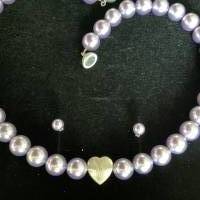 Traumhaft schöne handgefertigte Perlenkette mit Echt Silber Herz,moderne Perlenkette,Halskette mit Herz,Perlenschmuck, Bild 6