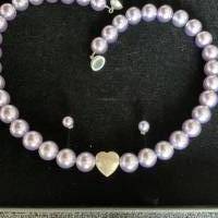 Traumhaft schöne handgefertigte Perlenkette mit Echt Silber Herz,moderne Perlenkette,Halskette mit Herz,Perlenschmuck, Bild 7