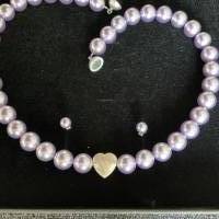 Traumhaft schöne handgefertigte Perlenkette mit Echt Silber Herz,moderne Perlenkette,Halskette mit Herz,Perlenschmuck, Bild 8