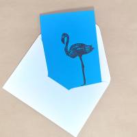 Linoldruck Klappkarte Flamingo Grußkarte Bild 6