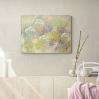 MORGENTAU - schickes Blumenbild mit Glitter und Strukturpaste 80cmx60cm im Shabby Chic Look Bild 2