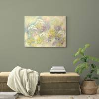 MORGENTAU - schickes Blumenbild mit Glitter und Strukturpaste 80cmx60cm im Shabby Chic Look Bild 5