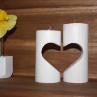 Teelichthalter mit Herzschliff / gedrechselt / Holzdeko / Geburtstagsgeschenk / Muttertag / Kerzenständer Bild 2