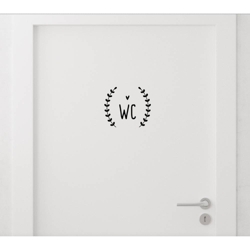 Türschild "WC", Tür-Aufkleber in verschiedenen Farben und Größen, Nr.2 Bild 1