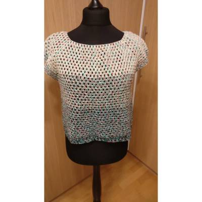 Häkeltop, Sommertop, Strandtop handgehäkelt, Größe M/L