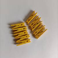 Mini Holz-Klammern, Deko Klammern, Wäscheklammern mini, Zierklammern ca. 4,5 cm, Gelb, 10 Stück Bild 1