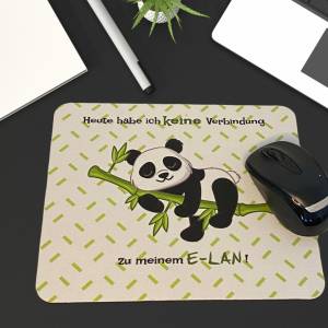 personalisiertes Mousepad Mauspad Büro Homeoffice E-lan Panda Bild 2