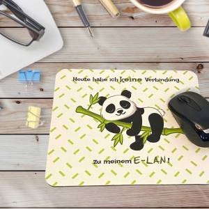 personalisiertes Mousepad Mauspad Büro Homeoffice E-lan Panda Bild 3