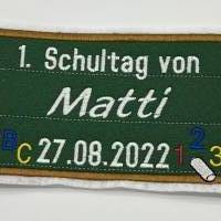 1. Schultag - AUFNÄHER + Namen + Datum / Schulkind Bild 1