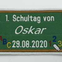 1. Schultag - AUFNÄHER + Namen + Datum / Schulkind Bild 3