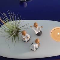 Für Deine Wohlfühloase - Stein-Teelicht mit 3 Mönchen Bild 1