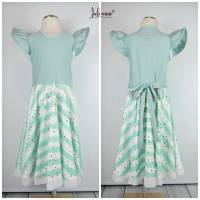 Drehkleid - Kleid mit Drehrock Glitzer Streifen Mint #Einschulung Bild 2