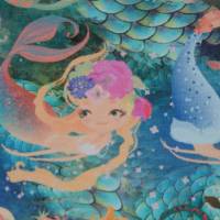 Jersey mit Nixen Unterwasser Meerjungfrauen 50 x 150 cm Nähen Stoff Bild 4
