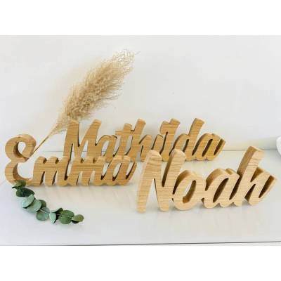Namenszug Schriftzug zum Aufstellen XXL aus massivem Eichenholz
