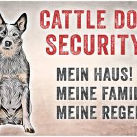 Hundeschild CATTLE DOG SECURITY, wetterbeständiges Warnschild Bild 1