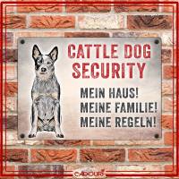 Hundeschild CATTLE DOG SECURITY, wetterbeständiges Warnschild Bild 2
