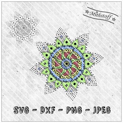 Plotterdatei - Mandala 2 - Frühling / Sommer - SVG - DXF - Datei - Mithstoff