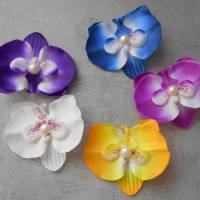Orchidee , Haarspange,  Stoff,  Haarklammer, verschiedene Farben Bild 1