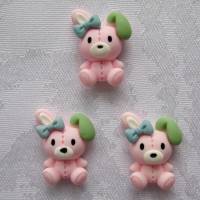 Let´s Get Crafty Button          Hase  (3 Stück)    Pink Bunny - Baby Animals Bild 1