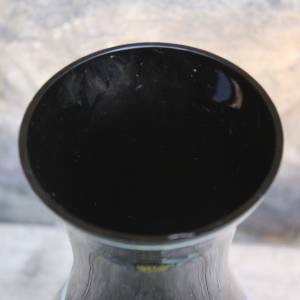 Vase Hyalithglas Schwarzglas Emaillefarben Handbemalt 50er Jahre DDR Bild 6