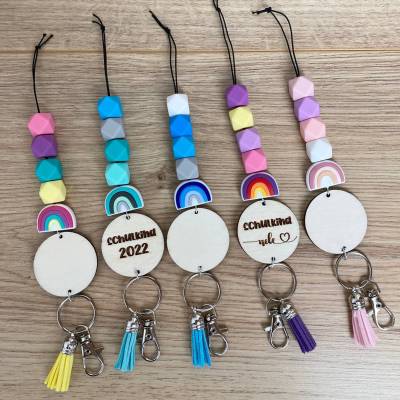 Schulkind Schlüsselanhänger personalisiert mit Namen
