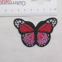 Applikation / Aufbügler Schmetterling rot/rosa 47 x 70 mm Bild 1