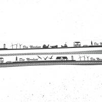 2 m oder mehr Nordsee Region - Skyline Webband in schwarz-weiß - Lieferung in einem Stück! Bild 2