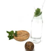 Kugel aus Olivenholz als Verschluss für Karaffen oder Gläser mit einem Olivenholzsockel Bild 3