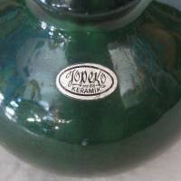 dunkelgrüne Vase mit Griff 60er Jahre Jopeko Bild 3