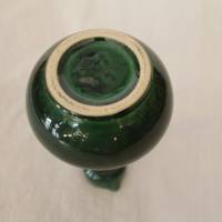 dunkelgrüne Vase mit Griff 60er Jahre Jopeko Bild 4