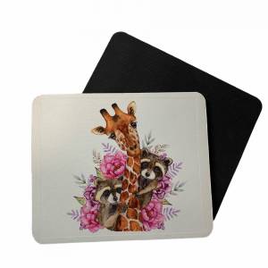 Personalisiertes Mousepad Mauspad Büro Homeoffice Florales Design mit Tieren Watercolor Bild 5