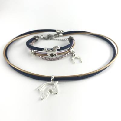 Set Halskette und Armband für Pferdeliebhaber