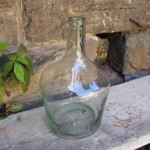 antiker Weinballon Weinflasche zart grün Dekoration Vintage shabby Landhaus Bild 2