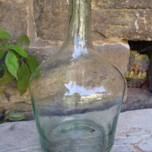 antiker Weinballon Weinflasche zart grün Dekoration Vintage shabby Landhaus Bild 3