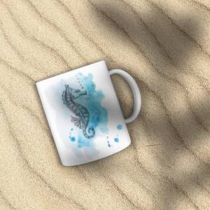 Personalisierte Becher Kaffeebecher Keramikbecher Teetasse Tasse Nautic Watercolor Bild 5