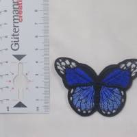 Applikation / Aufbügler Schmetterling saphirblau 47 x 70 mm Bild 1