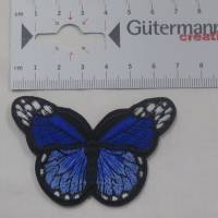 Applikation / Aufbügler Schmetterling saphirblau 47 x 70 mm Bild 2