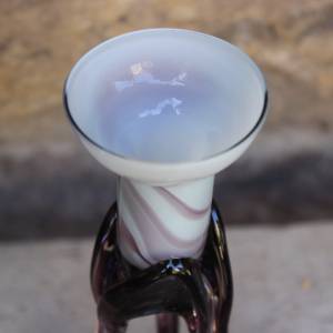 Fadenfuß Kerzenständer Glasobjekt Studioglas Amethyst Glas mundgeblasen 60er 70er Jahre Vintage Bild 4