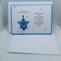 Schutzengelkarte in blau, Karte mit abnehmbaren Schutzengel + Spruch Bild 1
